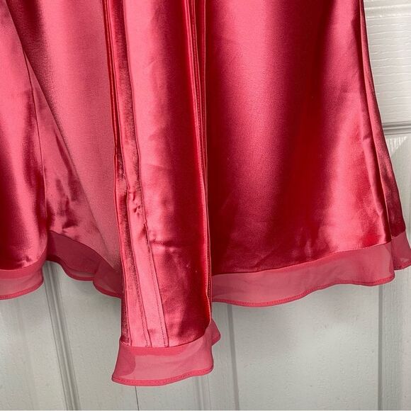 Vintage Frederick's of Hollywood Satin Chiffon Babydoll Slip Nightie Coral Pink - Picture 11 of 11